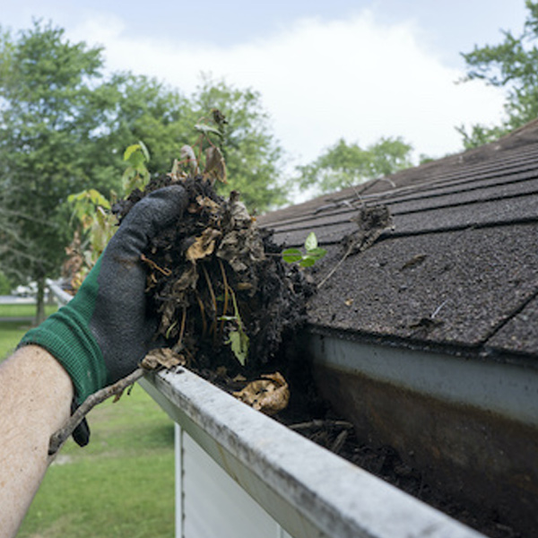 gutter cleaning professional cleaning dirt and debris out of gutter